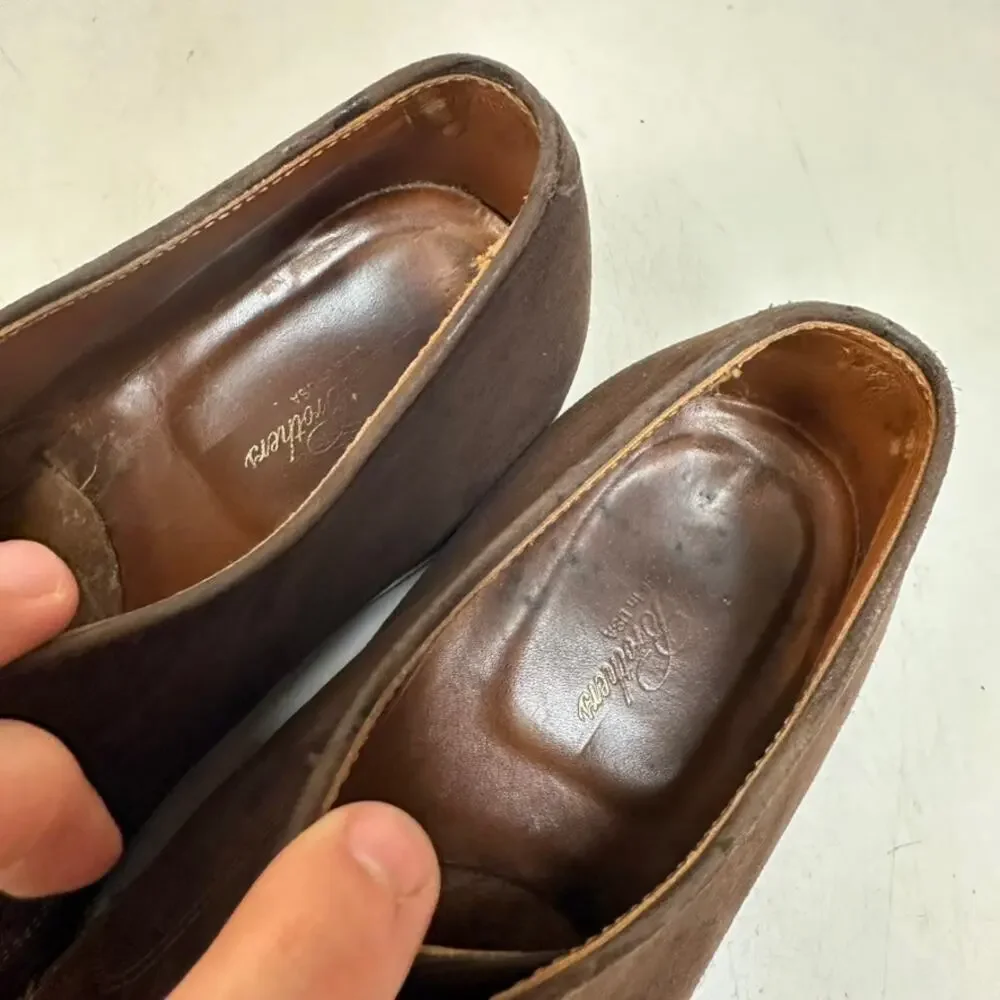 FULLY RESOLED Alden x Brooks Brothers 2293 Brown Suede Cap Toe Derby USA 8.5 D